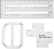 UPTTHOW 3Pcs Boxy Bag Making Templates Notion for Beginners, Clear Acrylic Sewing Tools Set with Boxed Bag, Curve Bag, Zip Pocket