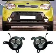 2Pcs Car LED Daytime Running Light Driving Lamp Fog Light DRL Front Bumper Lamp for Kia Soul 2014 2015 2016