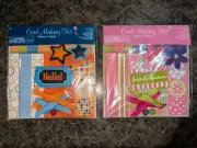 NEW Lot Of 2 Card Making Kit Makes 4 Cards with Envelopes Bows Buttons