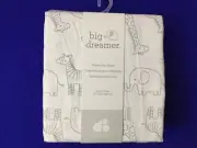 NEW Just Born Big Creamer Animal Print White Fitted Crib Sheet 28 X 52 in (E11)