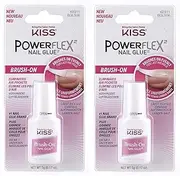 Kiss Powerflex Brush On Nail Glue 0.17 Ounce (Pack of 2)