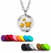 Essential Oil Diffuser Necklace Pendant Stainless Steel Aromatherapy Butterfly 1