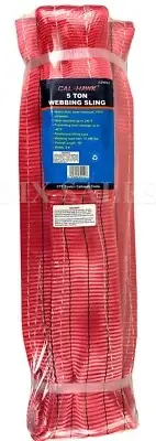 5 Ton x 15 Ft Heavy Duty Lifting Towing Slip Strap Polyester Webbing Eye Loop