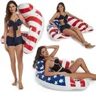 Inflatable Pool Floats Adult with Color Changing Light Cup Holders & Handles