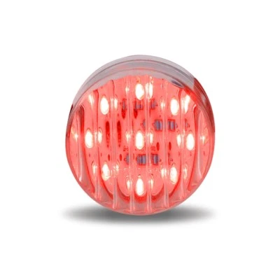 2" Red Ribbed LED Marker Light - 9 Diodes - Clear Lens - Set of 4