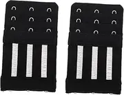 [SAFIGLE] Bra Extender Ladies Bras Women Bra Clasps Underwear Accessories Underwear Extension Buckles Under Outfit Bras for Women Stretchy Bra Extension Strap Black Stainless Steel