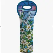 NWT RainCaper Tiffany Field of Lilies Single Wine Tote, Insulated Neoprene