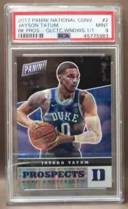 JAYSON TATUM RC 2017-18 PANINI GALACTIC WINDOWS PRIZM PSA 9 #/1 TRUE 1/1