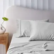 NNEDSZ 400TC Grey Bamboo Cotton Mega / Super Sheet Set 50cm Wall King
