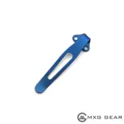 (Blue) Custom Titanium Low Rider Pocket Clip Made for Kershaw Knockout Knife