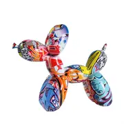 Anyhouz Home Figurine Nordic Balloon Dog Graffiti Resin for Living Room Desktop Decoration Accessories Gifts