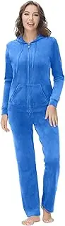 [COZZYON] Velour Tracksuit, Womens 2 Piece Sweatsuits Set Full Zip Hoodie Sweatpant Set