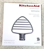 KITCHENAID PASTRY BEATER KSMPB5 SILVER COATED INCLUDES SCRAPER 4.5 QT & 5 QT