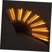 Cabilock Glowing Rave Fan for Dance Handheld Folding Fan Led Lights Party Prop for Shows