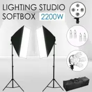 2200W Photo Studio Soft Box Continuous Light Video Softbox Lighting Stand Kit