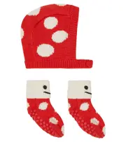 [Stella McCartney Kids] Stella McCartney Kids Baby cotton and wool hat and socks set M 9-12 red