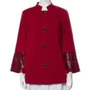 Bob Mackie NWT Scarlet Red Wearable Art Sequin Evening Jacket, Size L (12-14)