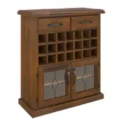 Umber Sideboard Buffet Wine Cabinet Bar Bottle Wooden Storage Rack - Dark Brown