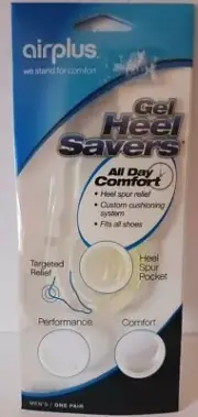 AirPlus Gel Heel Savers for Spur Relief Custom Cushioning Men's Fits all Shoes