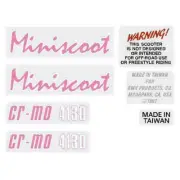 Mongoose - 1987 Miniscoot pink decal set - old school bmx