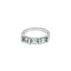 Natural Blue Topaz Three Stone Ring Women Gift 925 Sterling Silver Ring