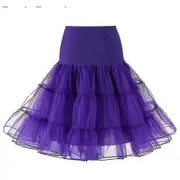 Vinta Tulle Petticoat Crinoline Underskirt Purple XL