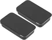 Beavorty 2pcs Storage Box Small Candy Tin Boxes Container Organizer Craft Storage Organizer Sliding Lid Tin Boxes Retro Tin Case Tins with Lids Pocket Organizer Tinplate Black