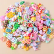 Leslie Random 10/20/30pcs Mixed Resin Food Flower Animal Nail Art Phone Case Hai