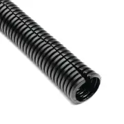 1/4" Wire Loom, Black 85°C Polyethylene Split Sleeving, 1 ft Length