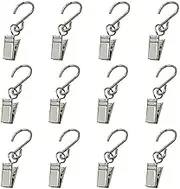 GuangTouL Stainless Steel S Hooks Curtain Clips,30 Pcs Hanging Party Lights Hangers, Curtain Hooks, Apply to Outdoor Light Strings Hooks Courtyards Camping Tents Christmas Decorations Clips