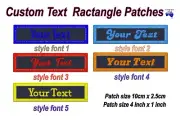 Embroidery Custom Name Text Patch Stripes Iron On or Hook Loop backing (Navy)