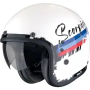 Belfast Evo Adonis White Red Blue Jet Helmet