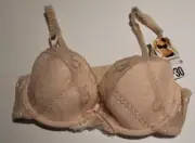NEW TARGET BEIGE LACE UNDERWIRE BRA SIZE 10B / 32B RRP $30