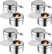 Fasmov 8 Pack Chafing Fuel Holder, Stainless Steel Fuel Holders with Safety Cover, Canned Heat Holder for Chafing Dish, Canned Heat Box Holder for Buffet Barbecue Parties Chafing Dish Buffet