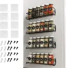 Spice Rack Wall Mounted 4Spice Rack for Inside Cupboard Adhesive Spice Organiser