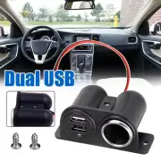 1X Car Cigarette Lighter AUX Dual 12V USB Power Outlet Socket Plug Adapte Black (for: Toyota)