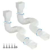 White-2pack Rain Gutter Downspout Extensions Flexible, Drain Downspout Extend...