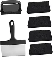 Toddmomy 1 Set 6pcs BBQ Cleaning Kit Barbecue Grill Brush Home Cleaning Brush Barbecue Grilling Accessories BBQ Cleaner Cleaning Spatula Cleaning Tool Charcoal Grills Stainless Steel Black