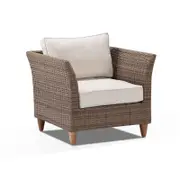 Carolina Outdoor Wicker And Teak Arm Chair - Harper