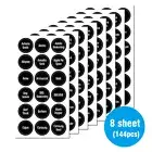 144Pcs Printed Spice Jar and Pantry Label Set Chalkboard Round Stickers Labels