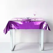 Purple 50x50" SQUARE Metallic Disposable Plastic TABLECLOTH Wedding Linens