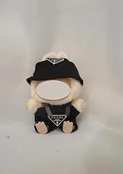 Clothing for Dolls - 16cm or 17 cm Doll Outfit with Black Jumpsuit & Bucket Hat, Trendy Minimalistic Streetwear Look for Collectors or Kids’ Gifts