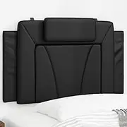 Viana Black 90 cm Faux Leather Headboard Cushion, Upholstered Wall Mounted Pillow for Bed Frame, Optimal Back Support