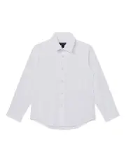 [Van Heusen Youth] Youth Fit Plain Dobby Dress Shirt in White