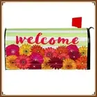 EVERGREEN MAILBOX COVER * WELCOME GERBERA DAISIES * STRONG MAGNETS - BRAND NEW