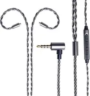 OKCSC Coffee Earphone Upgrade Cable,MMCX Earbuds Replacement Cord,4 Cores Oxygen-Free Copper Silver Plated Earphones Audio Adapter with Mic for Shure SE215 SE315 SE535 (mmcx,Gray,mic)