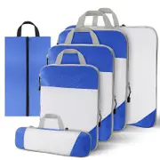 Set of 6Pcs Travel Storage Bags Clothes Packing Pouch Suitca -Blue