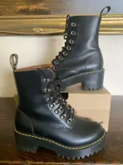 Dr Martens Leona Women’s Black Platform Heeled Boots Size 7