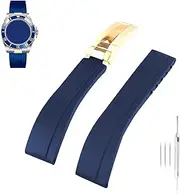 Topuly20mm Rubber Watch Band replacement for Rolex Daytona Submariner Yacht-Master GMT-Master Sea Dweller Air-King Datejust Day-Date Explorer Deployment Buckle Silicone Strap Wirstband accessories