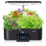 Indoor Hydroponics Growing System Kit with Digital Control Panel, 17 Pods Black